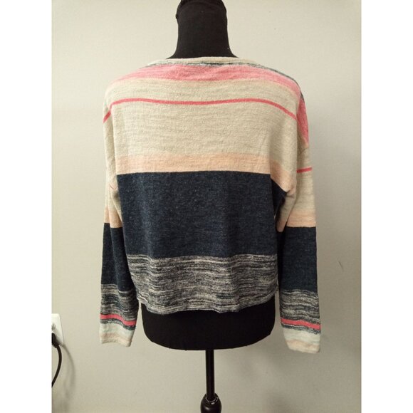 Moth Anthropologie Cropped Light Weight Horizontal Striped Sweater Size … - Picture 3 of 6